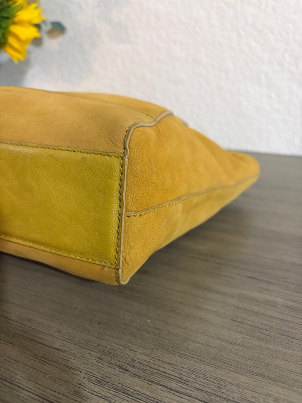 Lucky Brand Yellow Leather Tote Bag - Picture 6 of 12